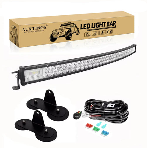 7D 22 - 52in Curved 270W-675W Off Road LED Light Bar with Strong Magnet Brackets Wire Kit 12V 24V Led Bar for SUV Truck 4x4 Boat TAVEN System LLC