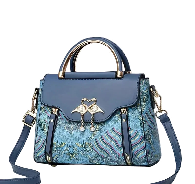 Women Printed PU Leather Shoulder Bag Crossbody Satchel Handbag TAVEN System LLC
