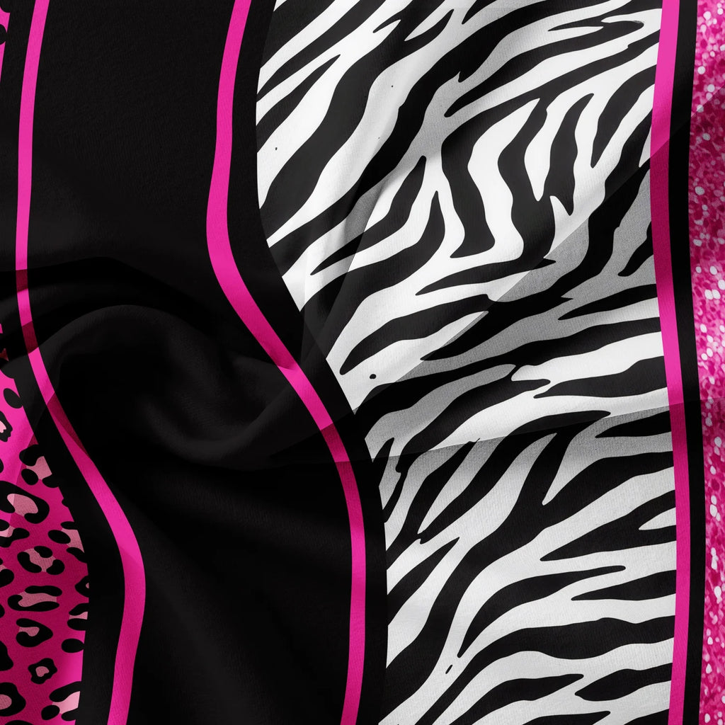 3pcs Duvet Cover Set in Red Leopard Print, Rose Red, and Black Zebra Stripe with Shiny Finish. Fashionable, Soft and Comfortable TAVEN System LLC