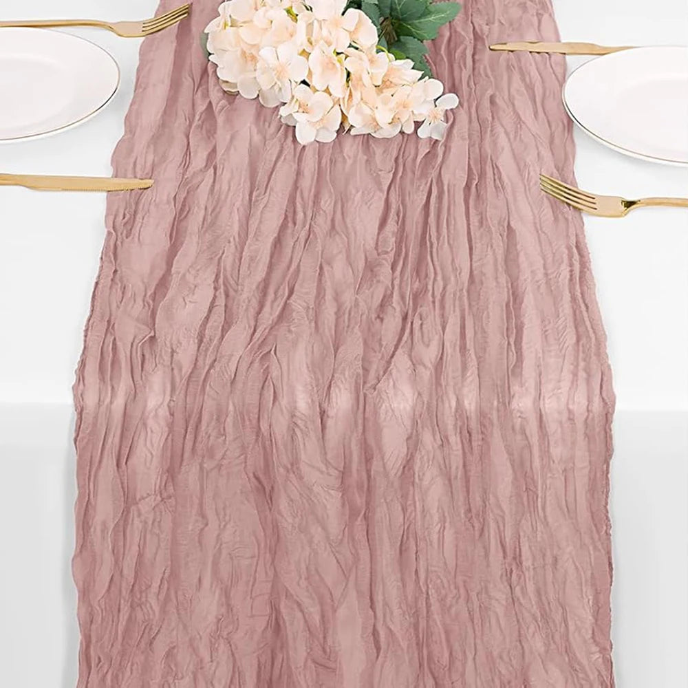 Burgundy Table Runner Cheesecloth Gauze Rustic Boho Cheese Cloth Table Runner Wedding Bridal Shower Birthday Party Decorations TAVEN System LLC