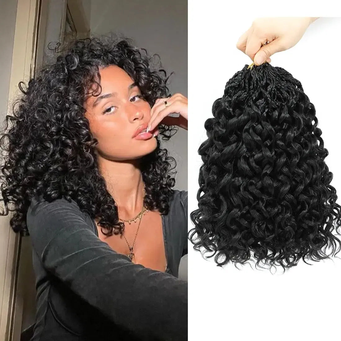 Color: GRAY, Stretched Length: 12inches, Bulk Buy: 3Pcs/Lot - Box Gogo Curl Crochet Hair for Black Women Pre looped Short Ocean Wave Crochet Hair Water Wave Beach Curl Crochet Braiding Hair Taven