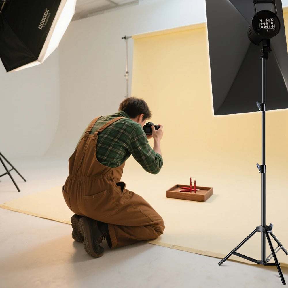 Bowens Video Studio Kit 90/135W 220V Photography Light Dimmable Kit LED Lamp 2m Tripod Flash Studio Lighting 3000-6000K 3 Color TAVEN System LLC