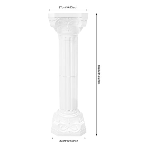 4 Pcs White Roman Pillars Set, 34.65" Height Plastic Columns, 110lbs Capacity, European Style Wedding & Party Decor TAVEN System LLC