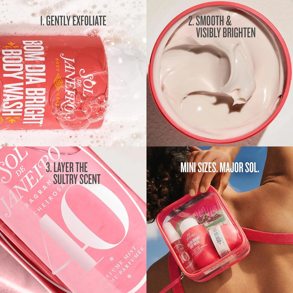 The four travel suits of Sol de Janeiro series fragrance (bath gel, body milk, perfume spray) are convenient to carry, charming fragrance, lasting fragrance, and the first choice for fragrance lovers TAVEN System LLC