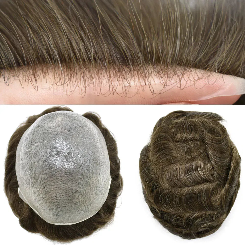 Toupee Color: 30R#, Toupee Density: 100%, Length: 6 inches, Ships From: CHINA, Toupee Size: 8x10 - Men Toupee Hair Systems Ultra Thin Skin 0.06MM V-LOOP Capillary Prosthesis Invisible Hairline Real Human HairPieces Hair Units Taven