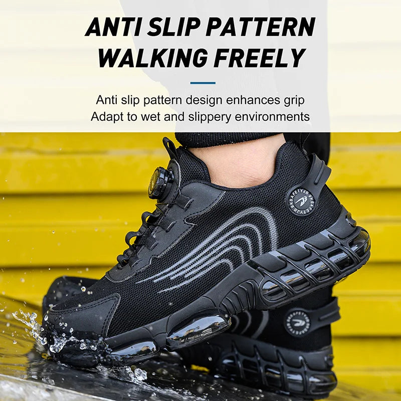 Unisex Rotating Button Safety Shoes Men For Work Sneakers Shoes Puncture-Proof Protective Women Shoes Steel Toe Work Boots TAVEN System LLC