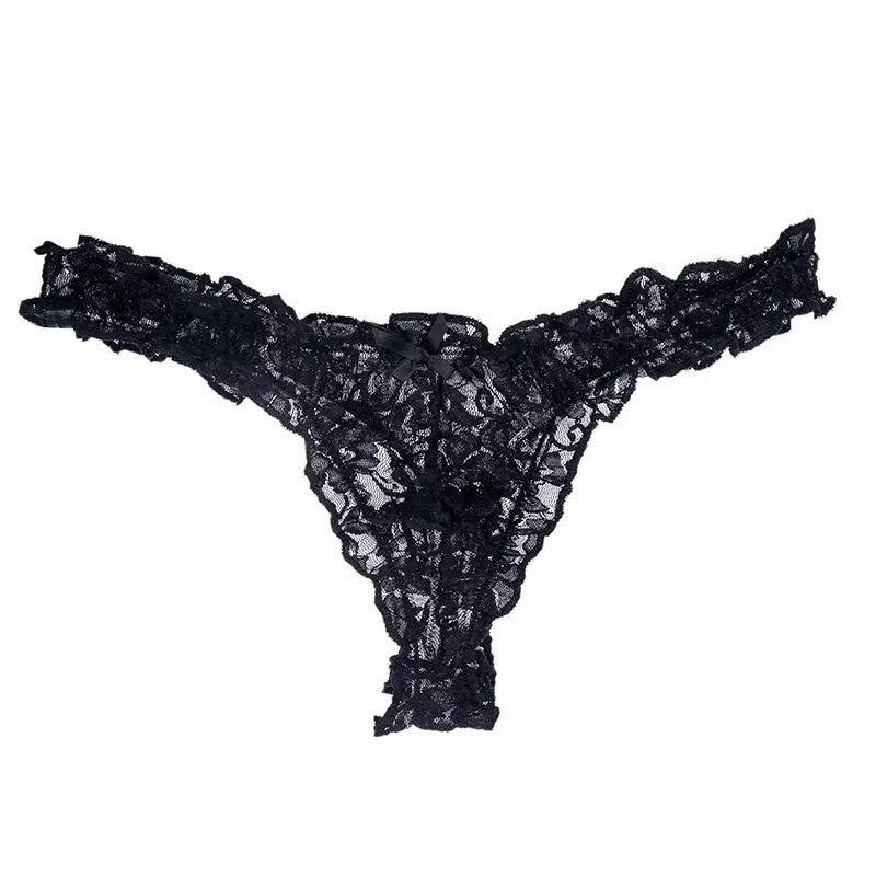 Mens Lace G-string And Thong Sexy Underwear See Through Tanga Bikini String Transparent Male Underpants T-back Panties TAVEN System LLC