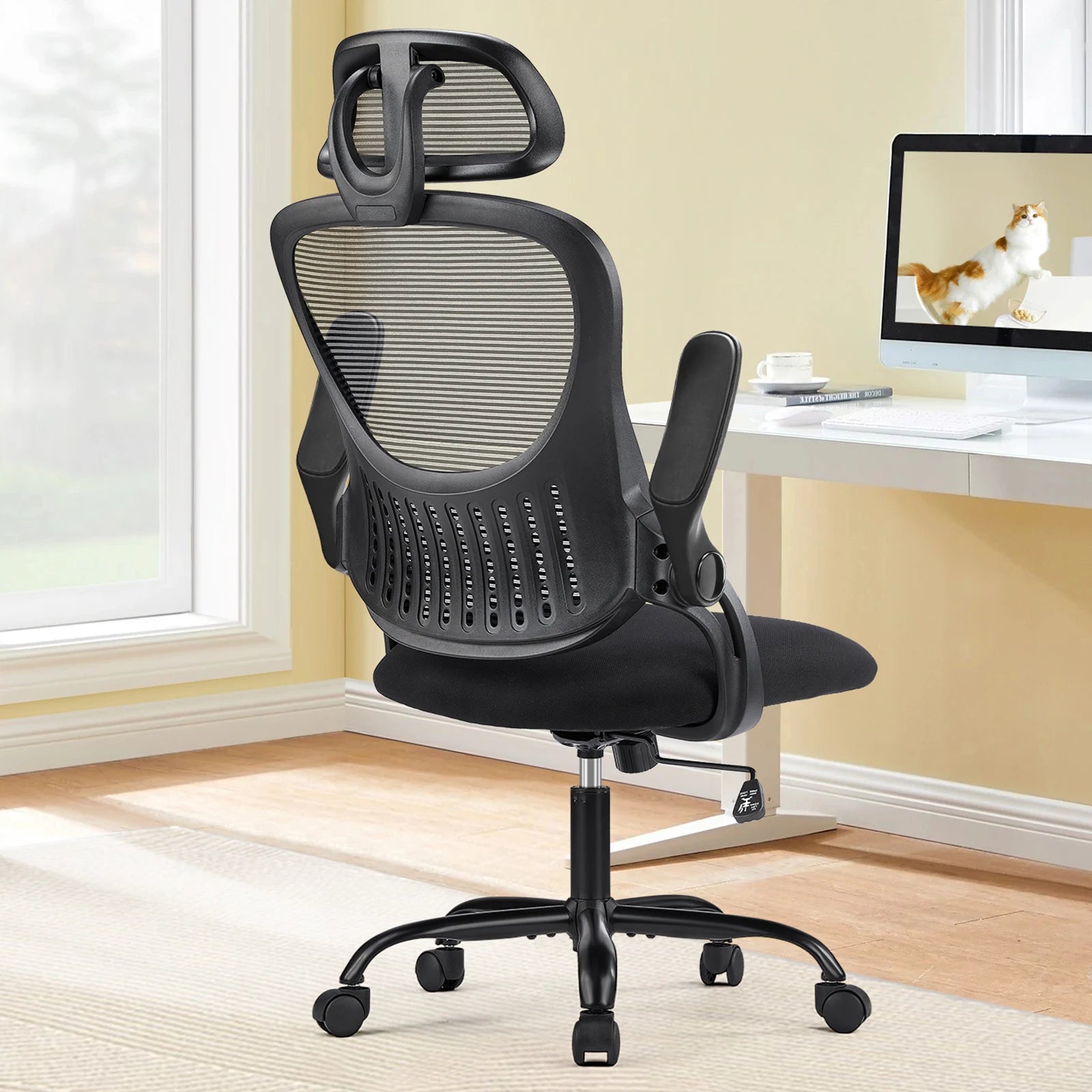 JHK Ergonomic Mesh Office Chair with Headrest and Flip-Up Arms TAVEN System LLC