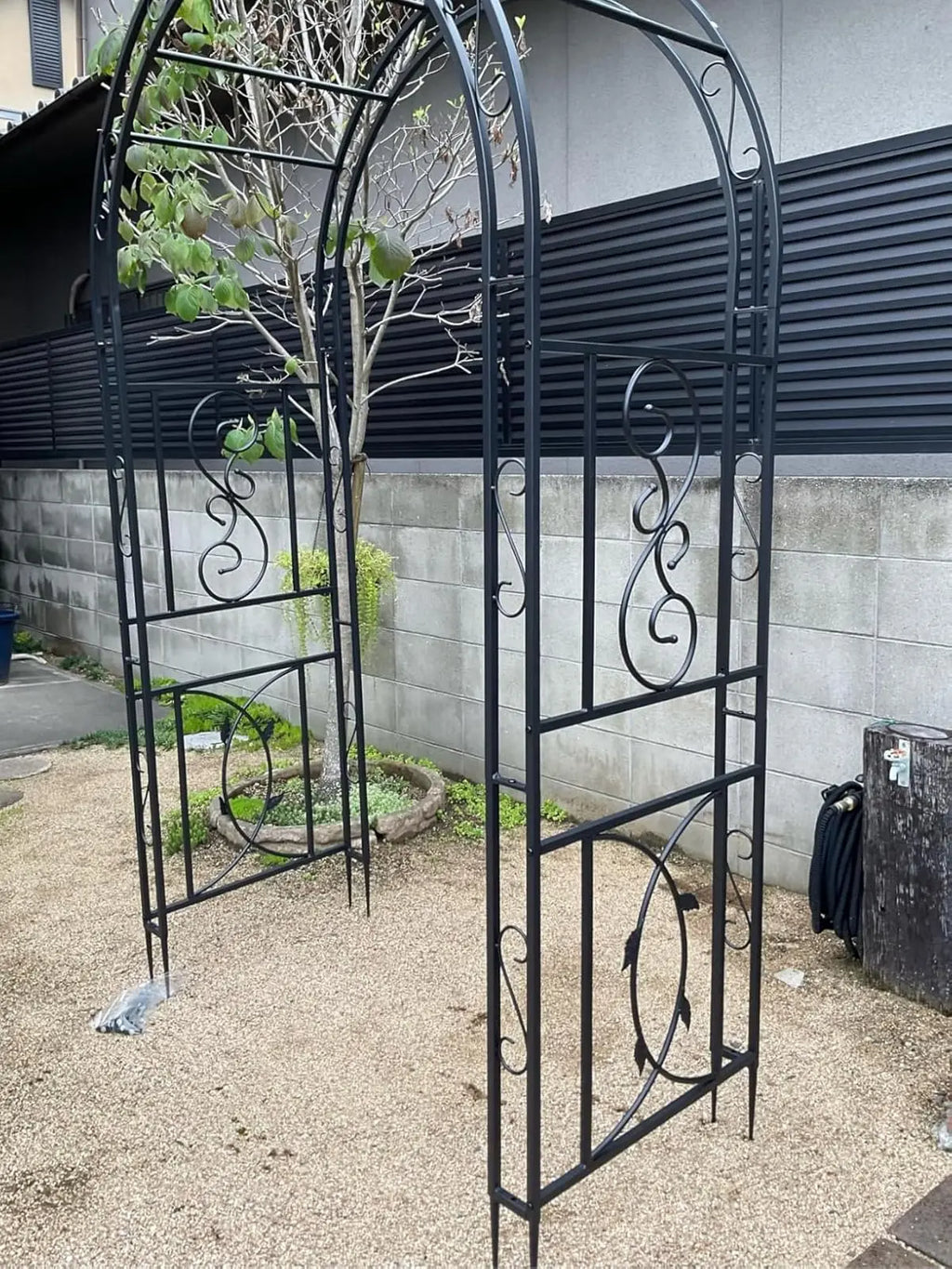 Heavy duty metal garden arbor arch trellis for climbing plants