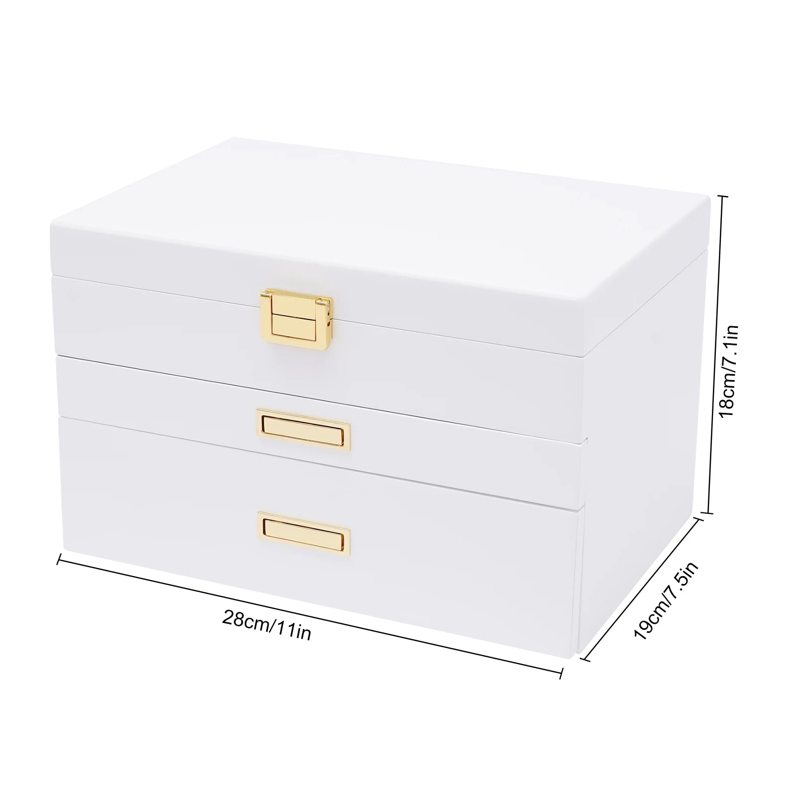Black Walnut /Brown / White Wood Organizer Jewelry and Watch Display Case Storage Box Convenient TAVEN System LLC