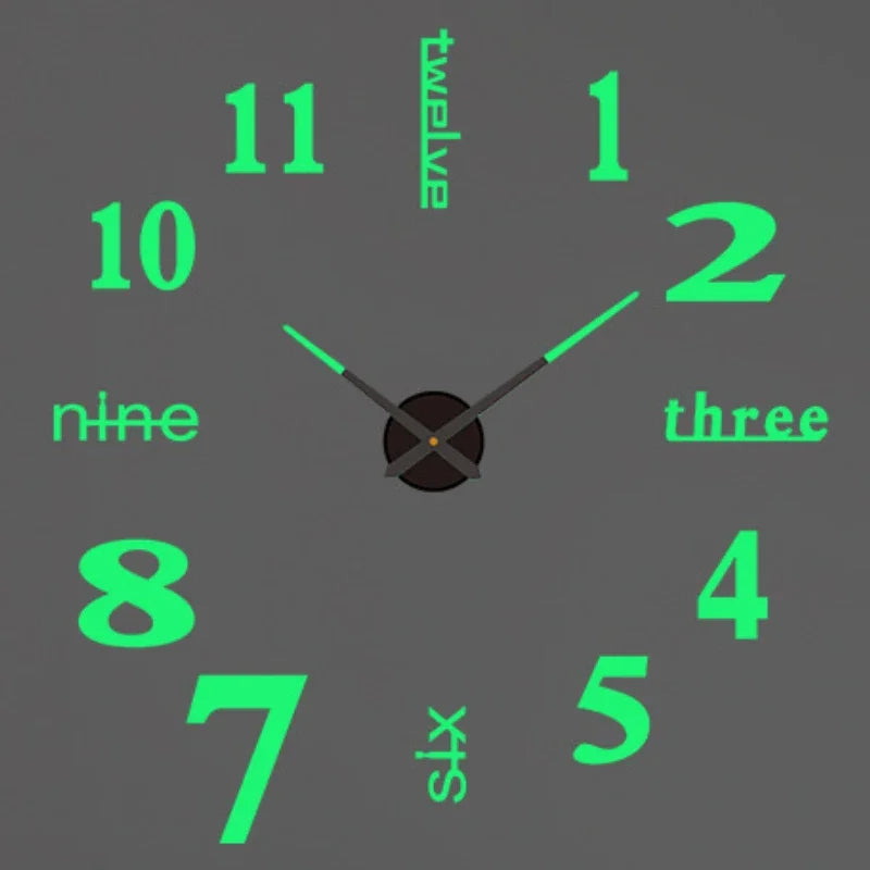 New Modern Design Large Wall Clock 3D DIY Quartz Clocks Fashion Watches Acrylic Mirror Stickers Living Room Home Decor Horloge - TAVEN System LLC