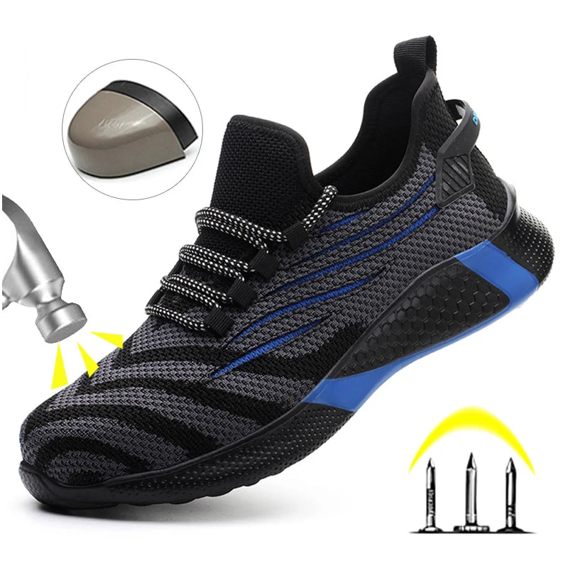 Men Work Safety Shoes Anti-puncture Working Sneakers Male Indestructible Work Shoes Men Boots Lightweight Men Shoes Safety Boots TAVEN System LLC