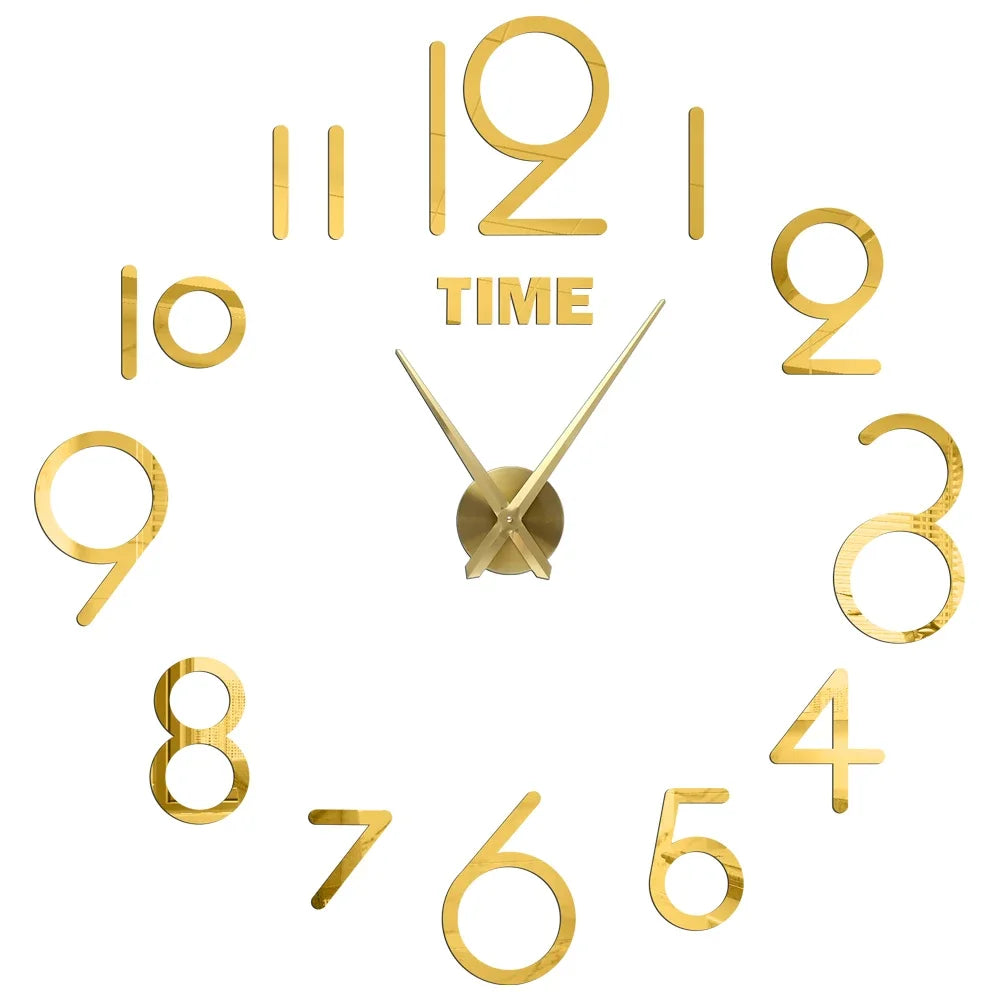 New Modern Design Large Wall Clock 3D DIY Quartz Clocks Fashion Watches Acrylic Mirror Stickers Living Room Home Decor Horloge - TAVEN System LLC