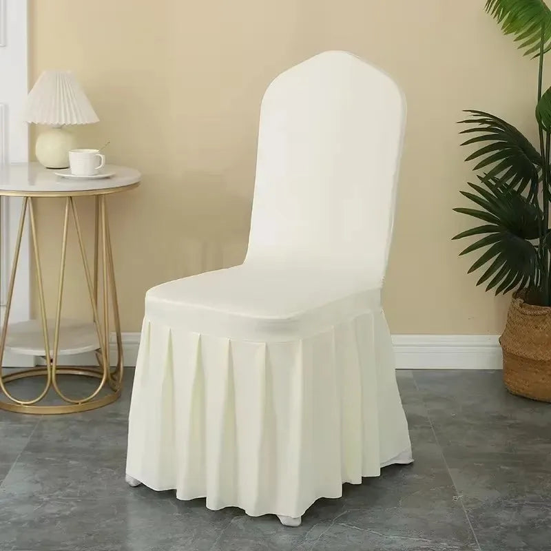 Pleated Spandex Chair Covers Wedding Hotel Banquet Seat Decor TAVEN System LLC
