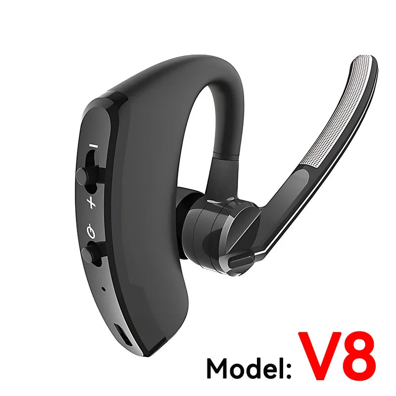 New V8 Wireless Bluetooth Single Earphone With HD Mic Stereo Headset Handsfree Call Business Headphone For Sports Driving Travel TAVEN System LLC
