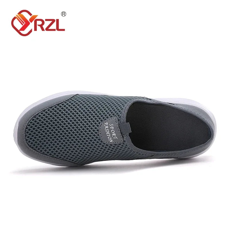 YRZL Casual Shoes Men Summer Half Shoes Slippers Slides Slip on Shoes Men Mesh Breathable Soft Comfortable Slippers for Men TAVEN System LLC