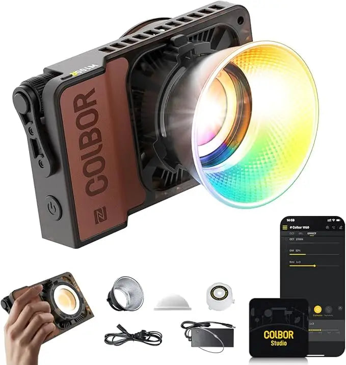 COLBOR W60 W60R W100 W100R 60W 100W COB LED Light Photography Lighting Handheld Portable Pocket Light for Outdoor Shooting SYNCO TAVEN System LLC