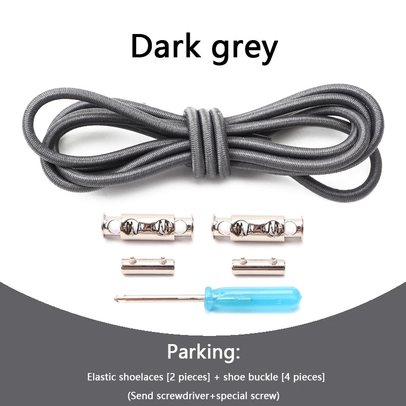 1 Pair No tie Shoelaces For Sneakers Elastic Shoelace Metal Spring Lock Man And Woman Shoe Accessories Lazy Shoe Laces 100cm TAVEN System LLC
