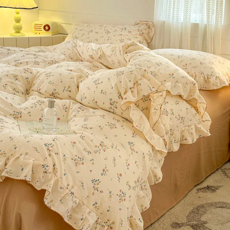 Bonenjoy Lace Duvet Cover Printed Home Quilts Cover Ruffles Comforter Covers Adults Kids Room Bedding (Pillowcase Need Order) TAVEN System LLC