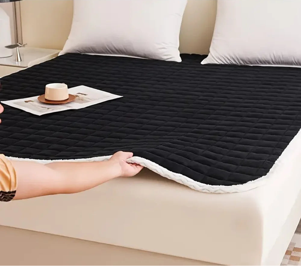 Milk Velvet Mattress Pad Soft Breathable Bedding Protector Queen Size Comfortable Quilted Top Mattress Cover TAVEN System LLC