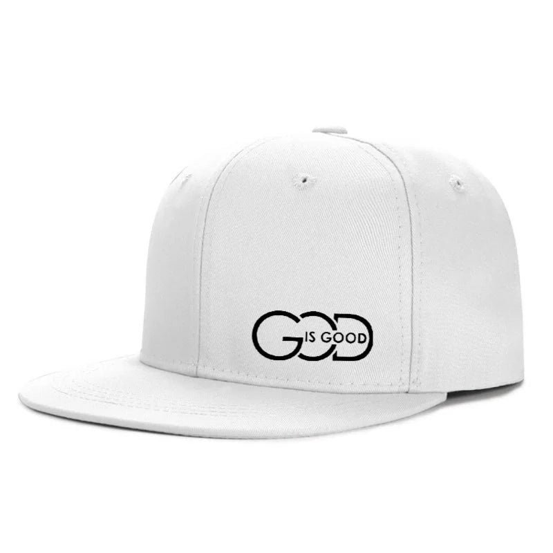 God Is Good Snapback Cap Black Flat Brim Adjustable Baseball Hat