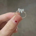 Kpop Retro Gothic Silver Color Heart Metal Ring For Women Girls Vintage Y2k Crystal Open Rings Punk Geometry Rings Party Jewelry TAVEN System LLC