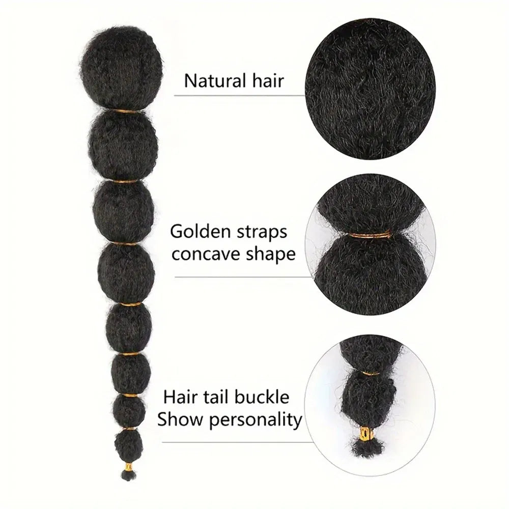 Color: #4, Stretched Length: 18inches - Kinky Afro Puff Ponytail Extension for Black Women 18/24 Inch Long Lantern Bubble Drawstring False Pigtail Synthetic Hair Piece Taven