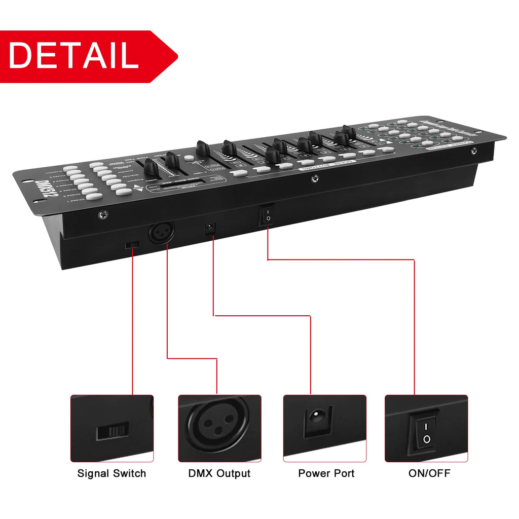 U`King DMX 512 Controller 192 Channel DMX Console Stage Light Console For Party DJ Disco Lights Show Night Club TAVEN System LLC