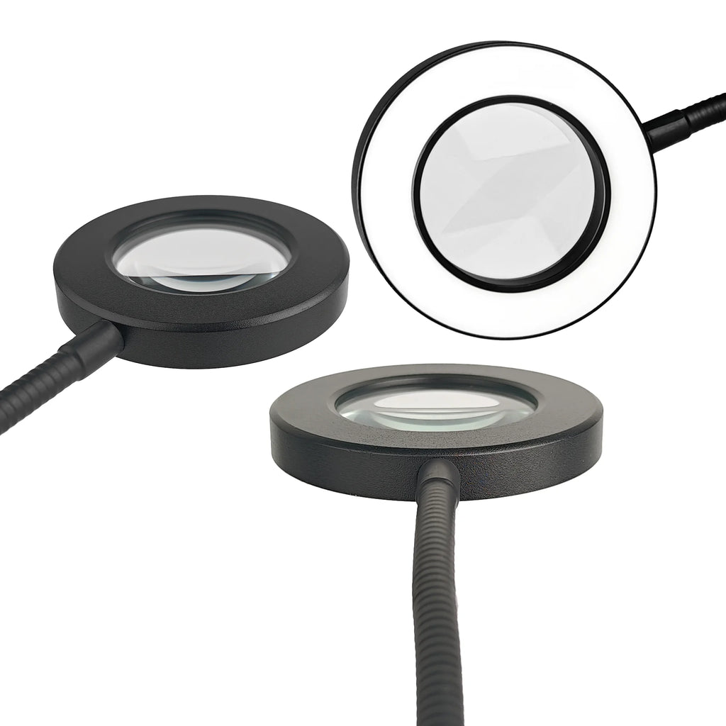 1pc, 5X Magnifying Glass with Light, Clip On LED Magnifying Lamp with Clamp, 3 Modes Dimmable for Reading, Crafts, DIY, Reading. TAVEN System LLC