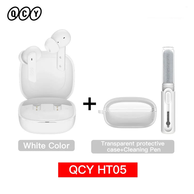 QCY HT05 ANC Wireless Earphone 40dB Noise Cancelling Bluetooth 5.2 Headphone 6 Mic ENC HD Call TWS Earbuds Transparency Mode TAVEN System LLC