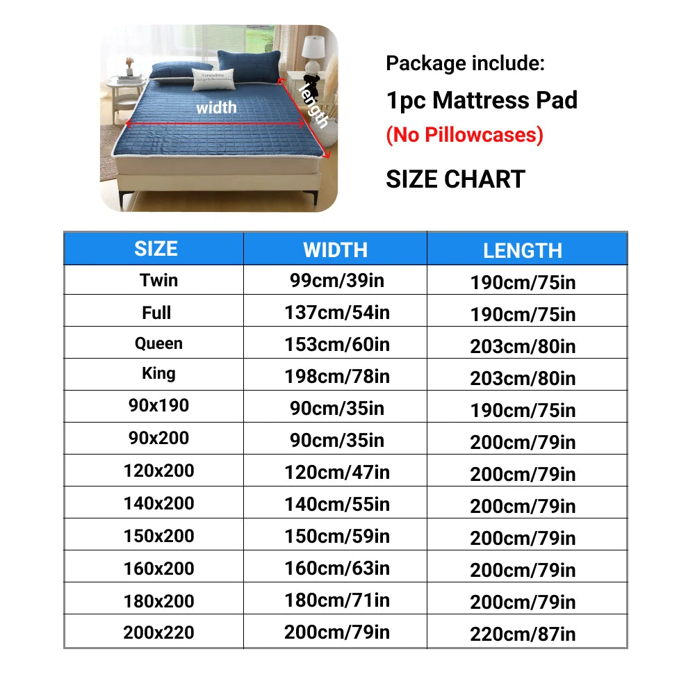 Milk Velvet Mattress Pad Soft Breathable Bedding Protector Queen Size Comfortable Quilted Top Mattress Cover TAVEN System LLC