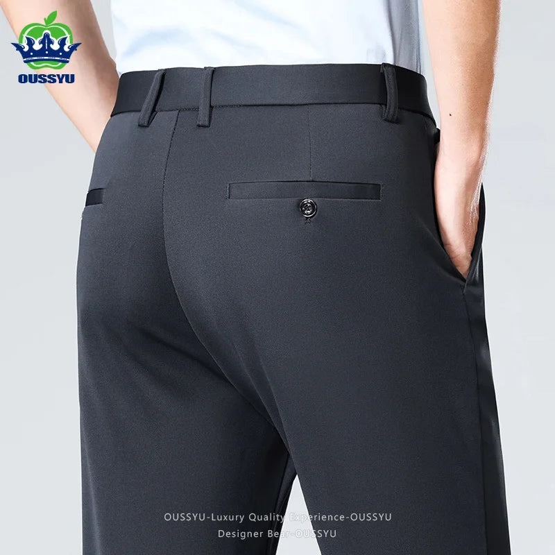 Brand Clothing Summer Thin Men's Stretch Suit Pants Business Slim Straight Work Office Black Formal Trousers Men Plus Size 40 TAVEN System LLC