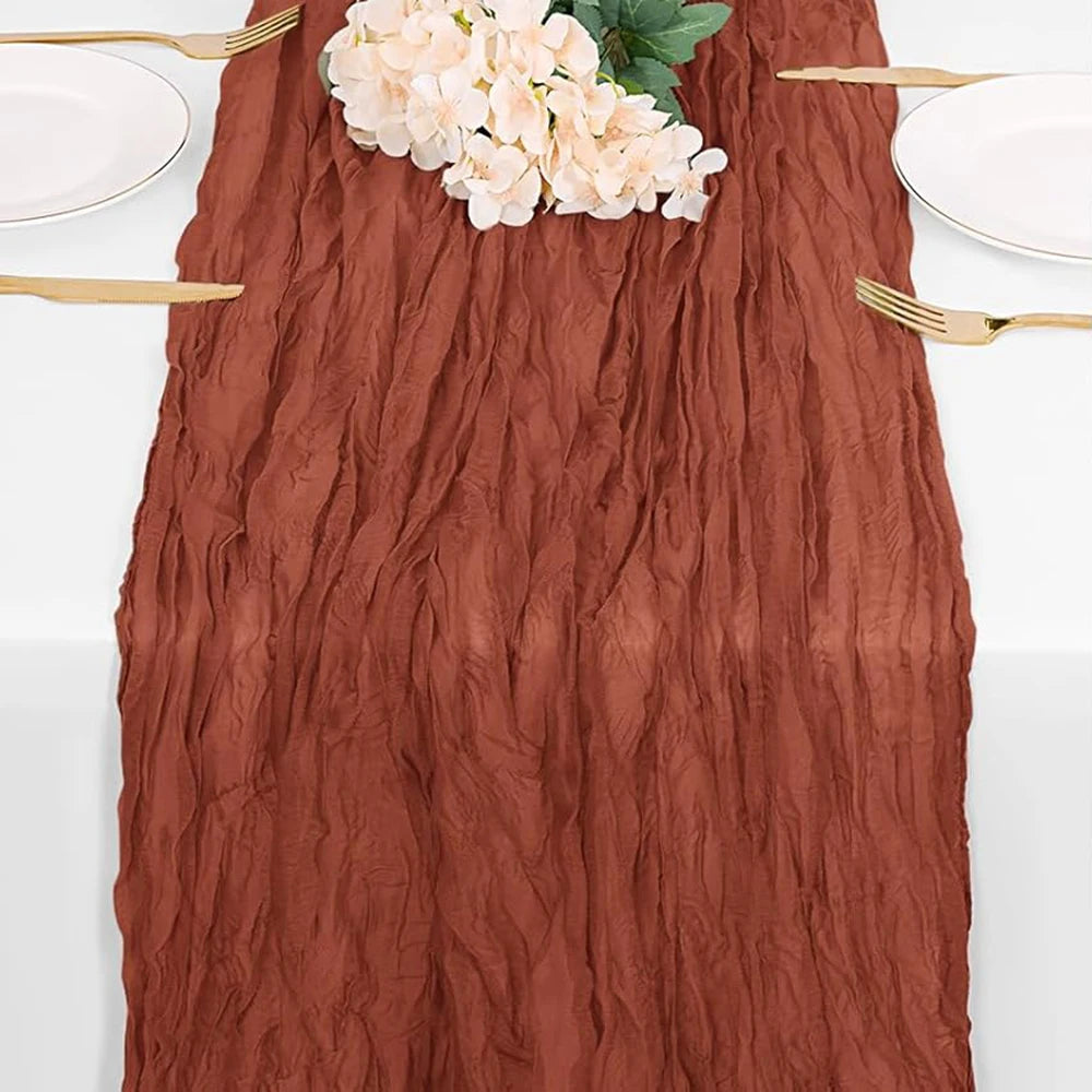 Burgundy Table Runner Cheesecloth Gauze Rustic Boho Cheese Cloth Table Runner Wedding Bridal Shower Birthday Party Decorations TAVEN System LLC