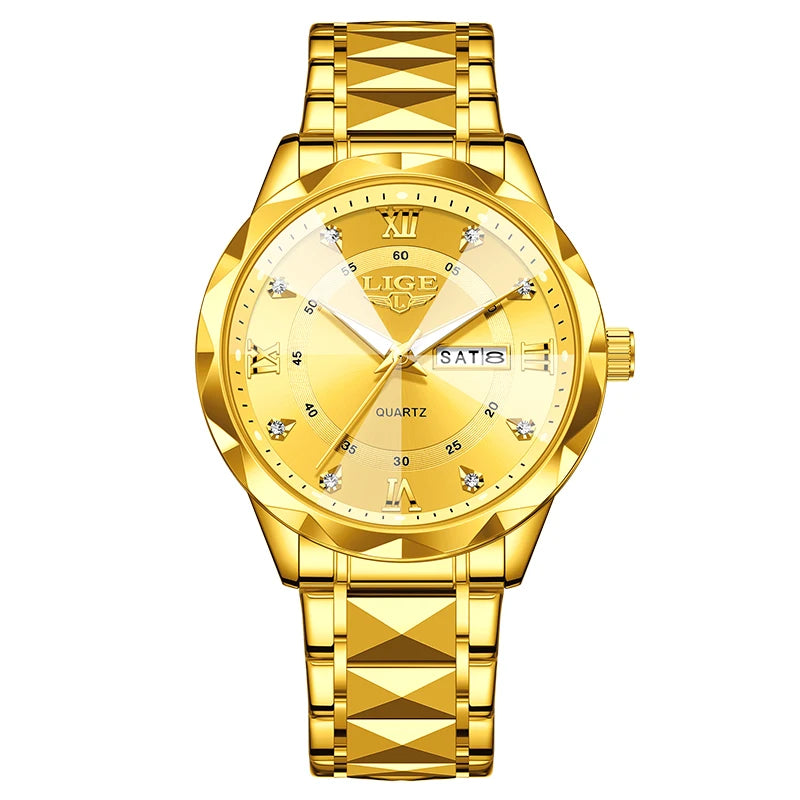 New LIGE Top Brand Luxury Man Wristwatch Waterproof Luminous Date Week Men Watches Stainless Steel Quartz Men's Watch Male reloj - TAVEN System LLC