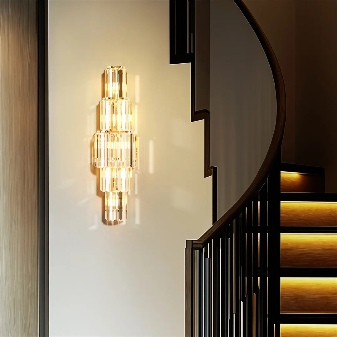 LUVODI Modern Crystal Wall Lamp 3-Layer Wall Crystal Sconce Light E14 Led Corn Lights TAVEN System LLC