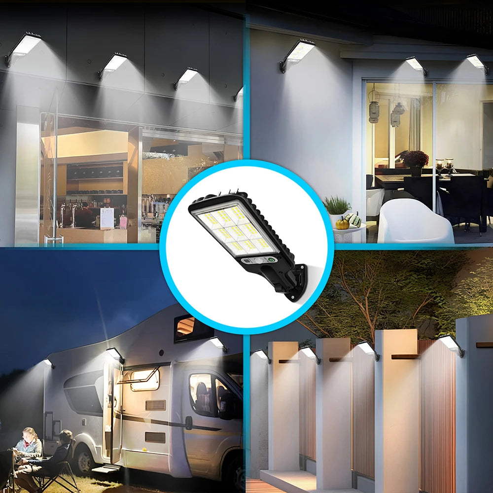 LED Solar Outdoor Wall Lights with Motion Sensor, 3 Lighting Modes IP65 Waterproof, Remote Control Solar Security Lamp TAVEN System LLC