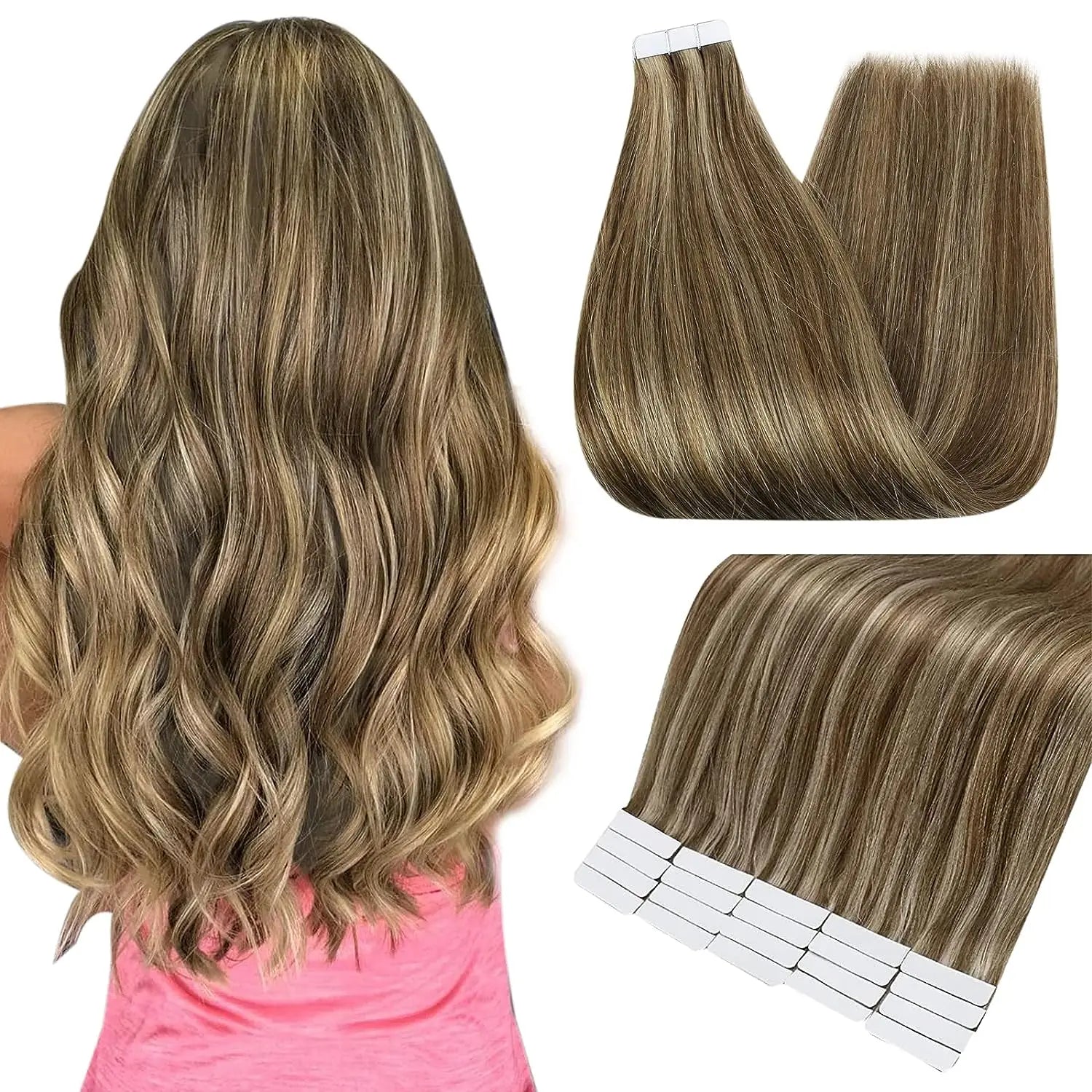 Shine Remy Straight Tape In Human Hair Extensions