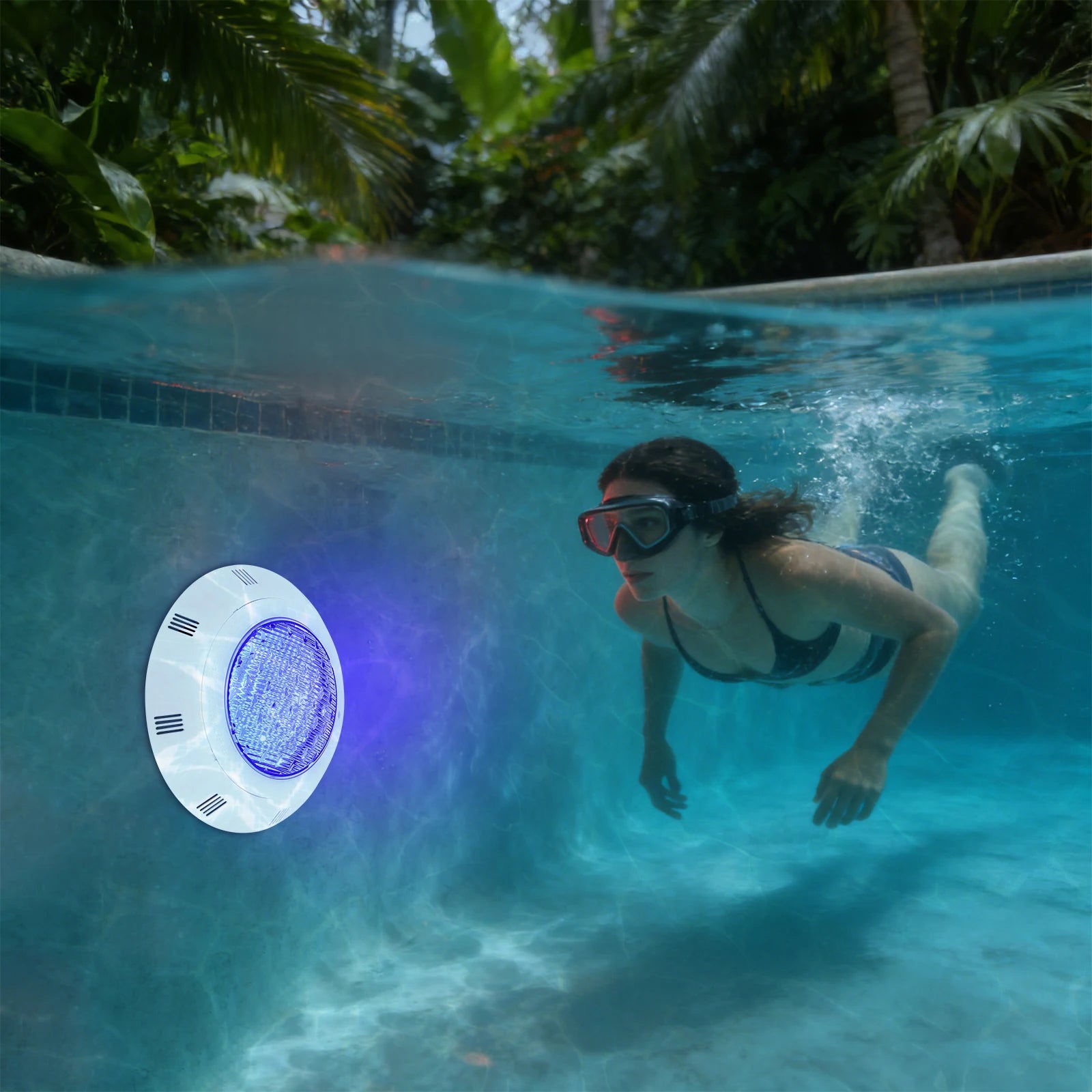 45W RGB LED Underwater Swimming Pool Light IP68 Waterproof 7 Colors Changing Underwater Pool Lights with Remote Control TAVEN System LLC