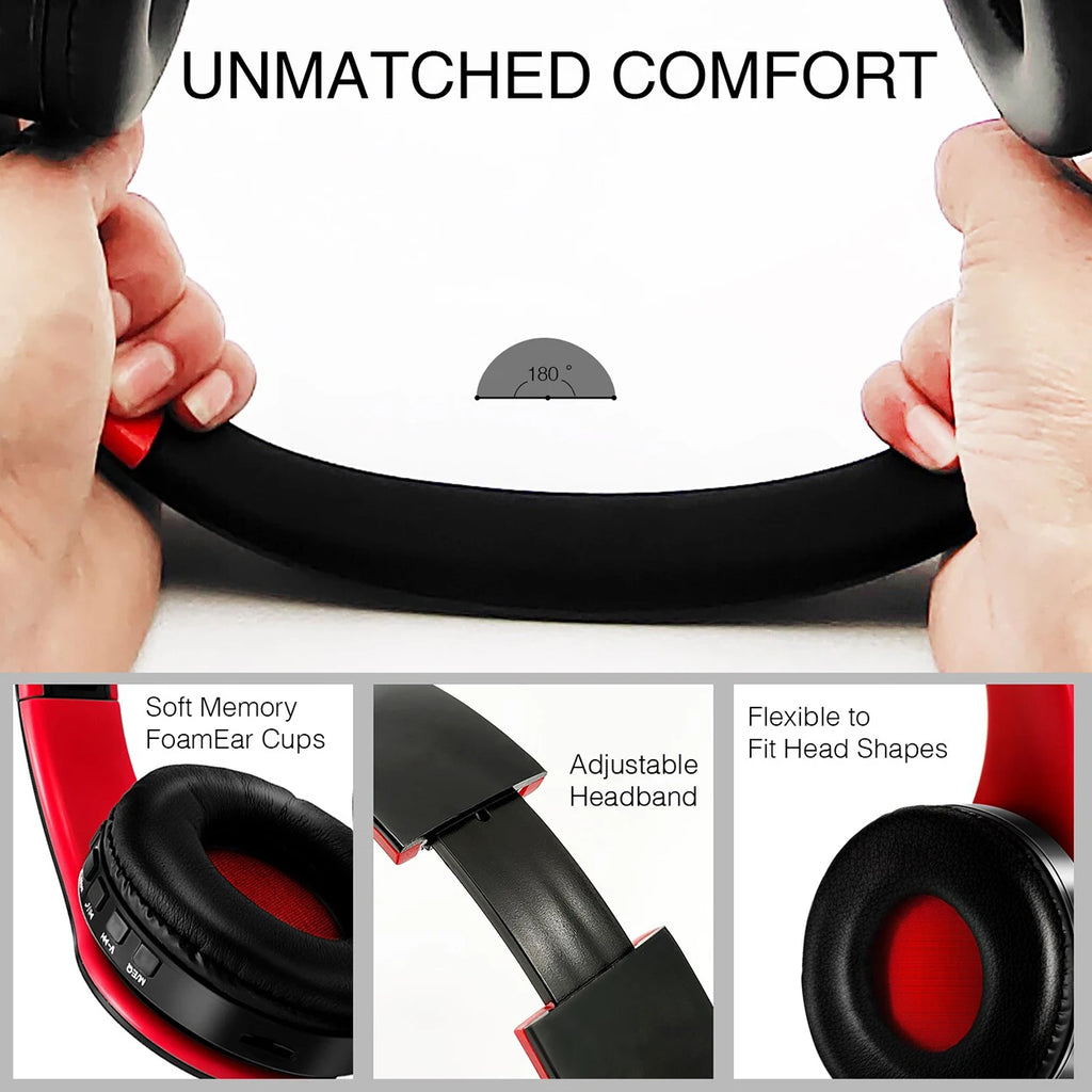 2026 Wireless Bluetooth Stereo Headset Upgrading Sports Overhead Earphone with Mic for Smart Phone TV PC Tablet - Music TAVEN System LLC
