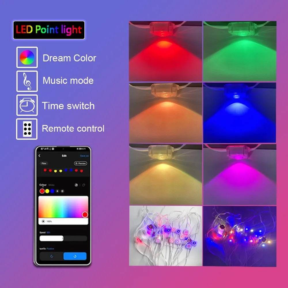 MIMIRGB Eaves Lights Permanent Outdoor LED Light String Strip APP Smart DlY Auto Scene Lighting Effects Christmas Holidays Decor TAVEN System LLC