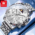 OLEVS 3653 Moon Phase Men Watch Luxury Brand Quartz Watch Fashion Original Waterproof Luminous 24-hour Automatic Date Men Watch TAVEN System LLC
