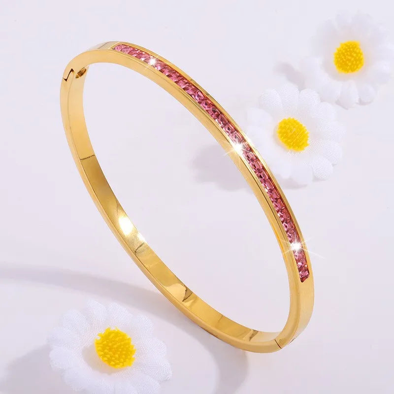 ZAKOL 5/1pcs Sparkling Zirconia Inlaid Stainless Steel Bracelet Set for Women Stackable Bangles Fashion Non Fading Jewelry Gift TAVEN System LLC