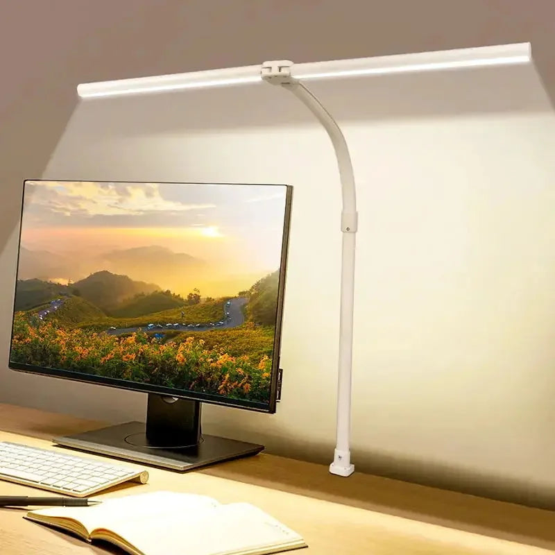 LAOPAO Double Head LED Desk Lamp EU/US Architect Desk Lamps Office 24W Brightest 5Color Modes and 5 Dimmable Eye Protection lamp TAVEN System LLC