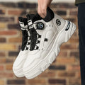 Autumn Men's Sneakers New Breathable Workwear Shoes Trendy Thick Soled Shoes Anti Slip White Casual Skateboard Shoes Ankle Boots TAVEN System LLC