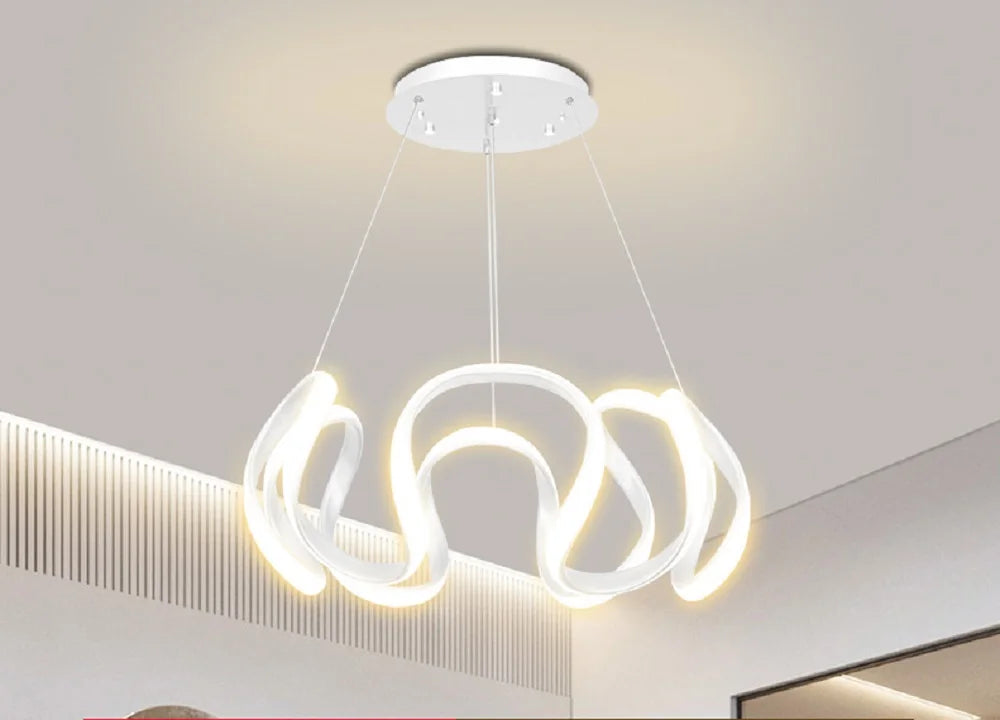 Modern Pendant Light Nordic Twisted Led Chandelier Ceiling Lamp Living Dining Room Chandelier  Corridor Personalized INS Fixture TAVEN System LLC