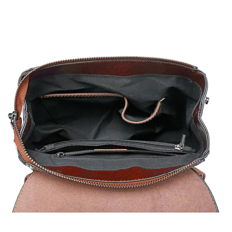 Women Genuine Leather Backpack Shoulder Bag Fashion Laptop Rucksack TAVEN System LLC
