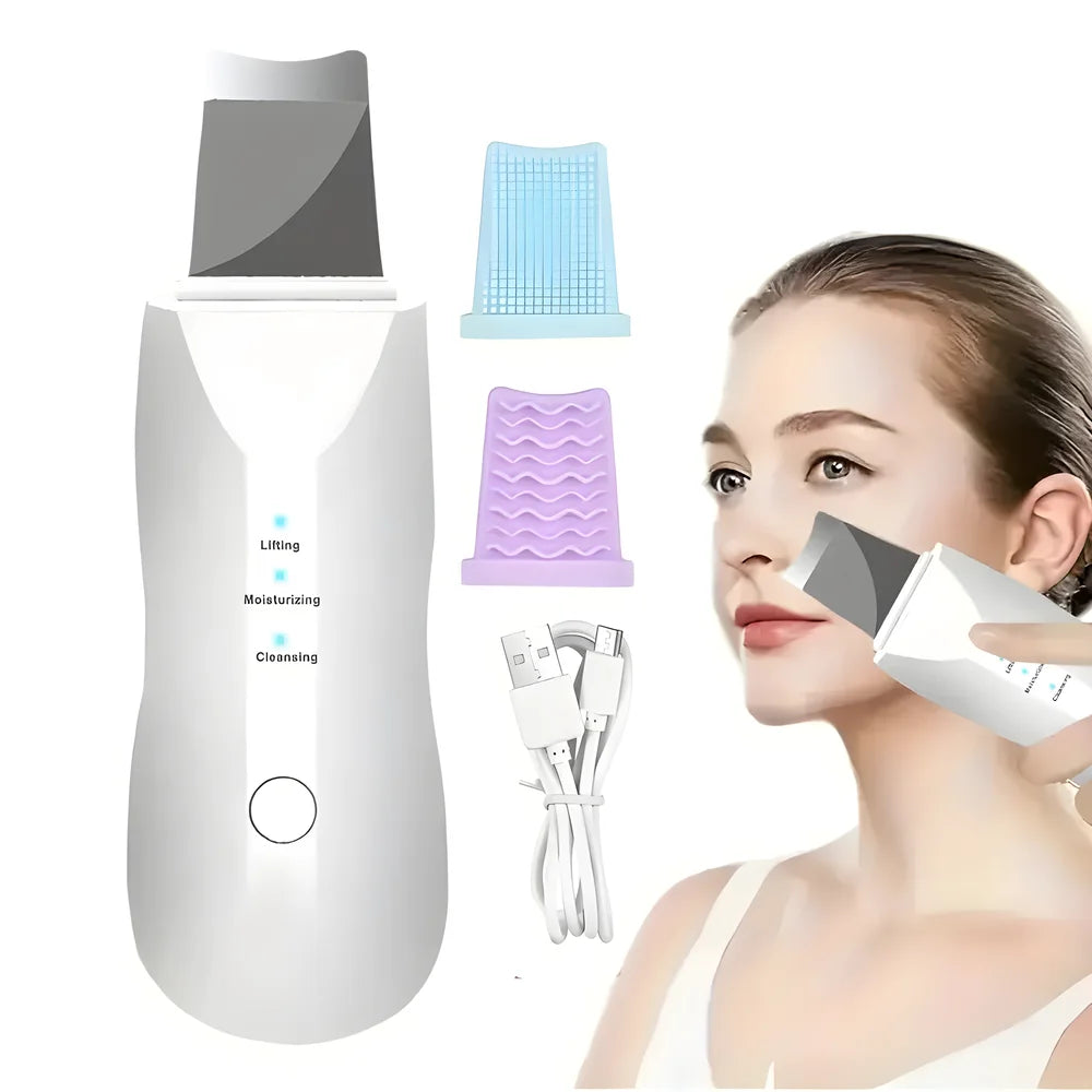 Deep Vibrate Skin Scrubber Facial Cleaner Shovel Spatula Not Ultrasonic Face ScrubberPeeling Blackhead Remover Facial Ma ssager TAVEN System LLC