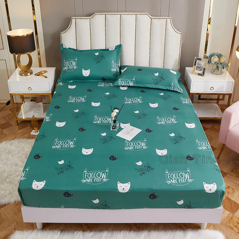 1 piece of bed sheet for bedroom 100%Polyeste Elastic Band Around bedding Fitted Sheet Only (excluding pillowcases) TAVEN System LLC