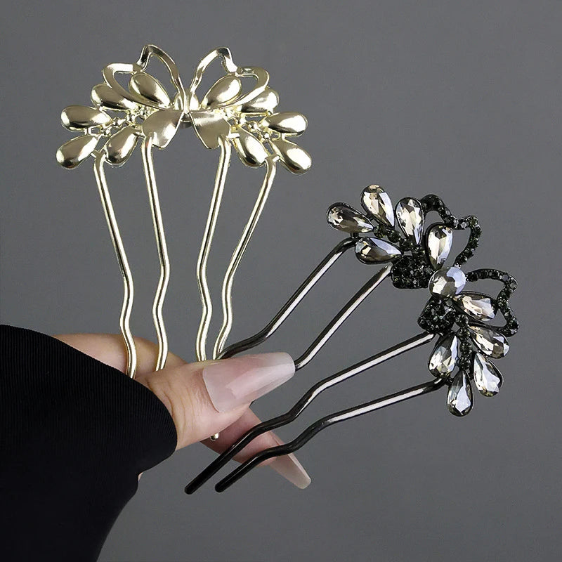 Fashion Zircon Pearl U-Shaped Hair Sticks New Chinese Style Hair Stick for Women Bun Comb Hanfu Hair Clips Hair Accessories TAVEN System LLC