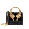 Croc Embossed Women Leather Handbag Tiger Crystal Shoulder Bag TAVEN System LLC